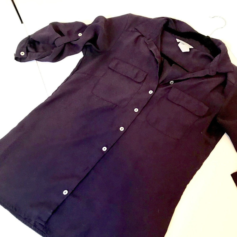 Purple silky button up (4)